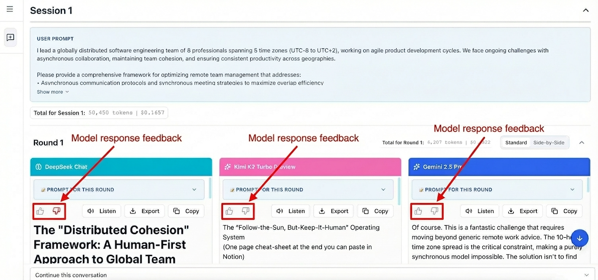 Individual model response
